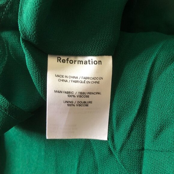 BEST NEW Reformation Juliette Midi Dress Sz8 Emerald Green Cocktail Party - Picture 8 of 9